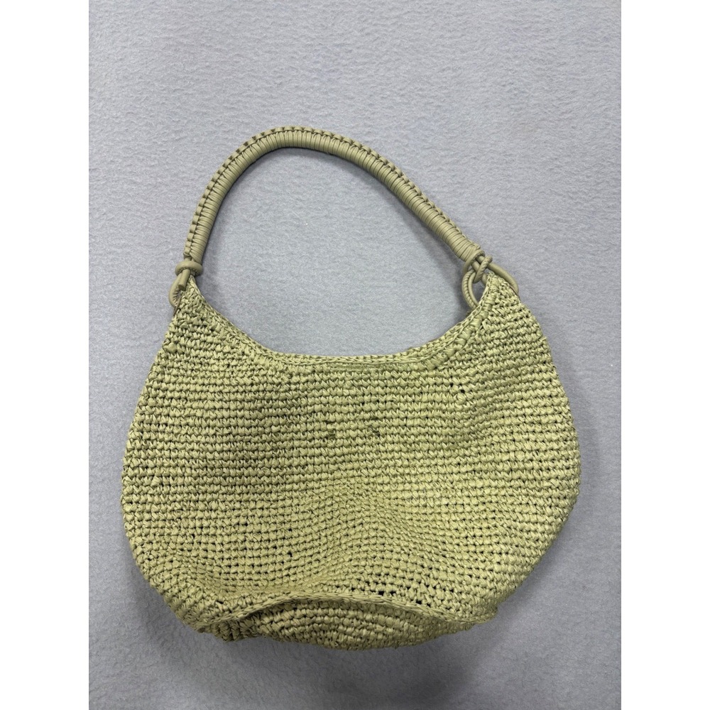 Madewell Camren Straw Bag Sagebrush Shoulder OS Crochet Hobo Bag Green Woven NWT - Picture 4 of 11